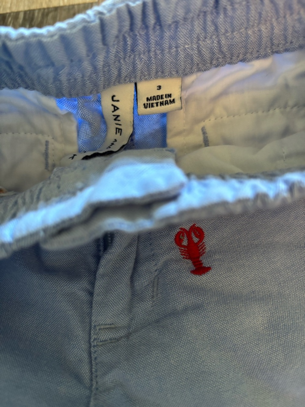 Janie and Jack Light Blue Nautical Embroidered Shorts - Picture 2 of 3